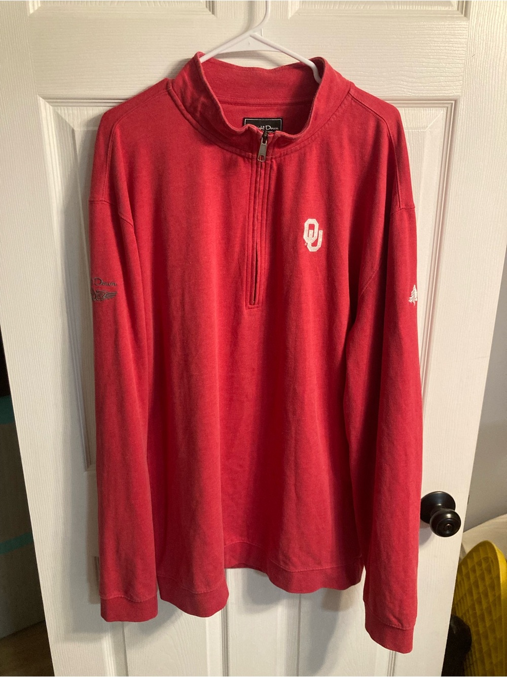 OU Men's Red Quarter-Zip Pullover Sweater